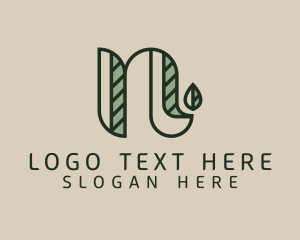 Vegan - Vintage Nature Letter N logo design