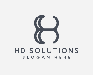 Generic Crescent Curve Letter H logo design