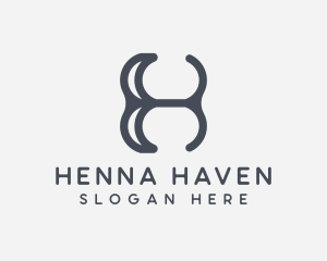 Generic Crescent Curve Letter H logo design