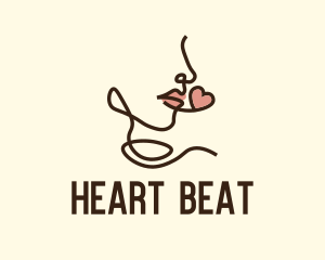 Woman Kiss Heart logo design