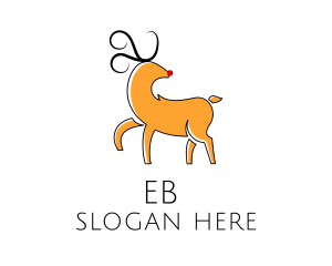 Christmas Reindeer Animal Logo