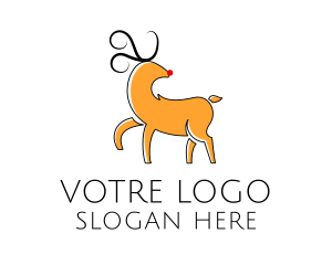 Christmas Reindeer Animal Logo