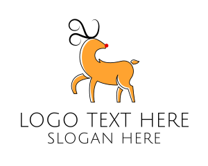 Christmas Reindeer Animal Logo