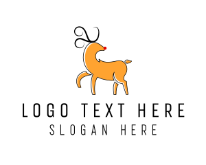 Christmas Reindeer Animal logo design