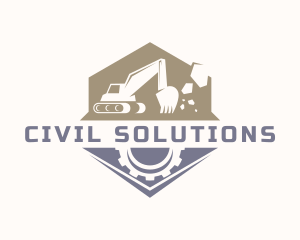 Demolition Excavator Machine logo design