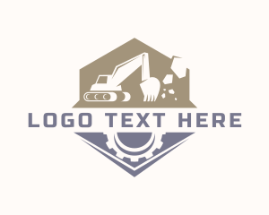 Civil Engineering - Demolition Excavator Machine logo design