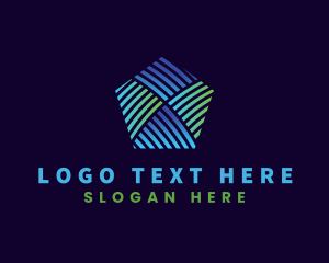 Textile - Weaving Wave Pentagon logo design