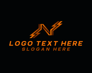 Sleek - Electric Lightning Letter N logo design