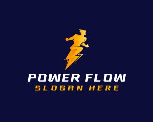 Human Lightning Power logo design