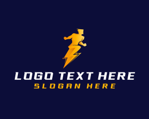 Fast - Human Lightning Power logo design