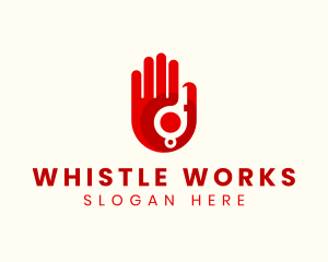 Coach Hand Whistle logo design