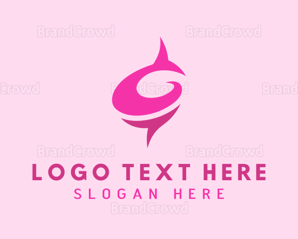 Pink Rose Letter C Logo