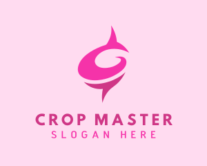 Pink Rose Letter C  logo design