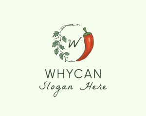 Seasoning - Chili Pepper Leaf Vine logo design