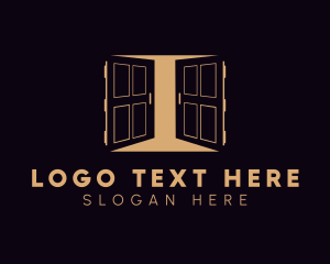 Window Sill - Gold Double Doors logo design