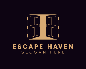Escape - Gold Double Doors logo design