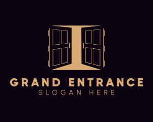 Entrance - Gold Double Doors logo design