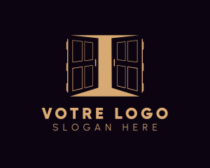 Hide - Gold Double Doors logo design