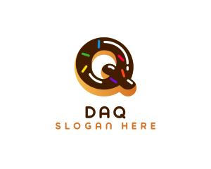 Sprinkle Donut Letter Q Logo