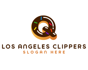 Donut - Sprinkle Donut Letter Q logo design