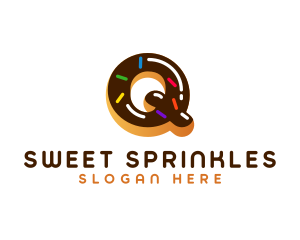 Sprinkles - Sprinkle Donut Letter Q logo design