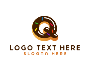 Doughnut - Sprinkle Donut Letter Q logo design