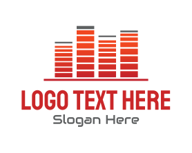 Recording - Audio Bar Graph logo design