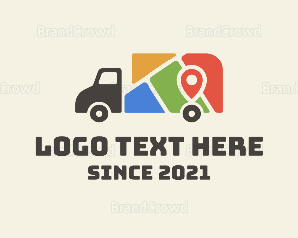 Location Map Truck Logo