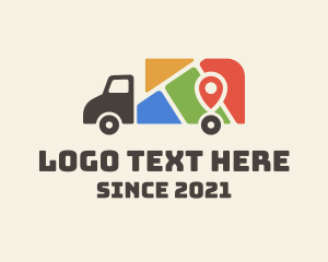 Vehicle - Location Map Truck logo design