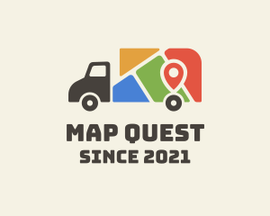 Location Map Truck logo design