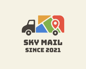 Location Map Truck logo design