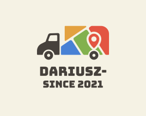 Vehicle - Location Map Truck logo design
