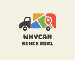 Delivery - Location Map Truck logo design