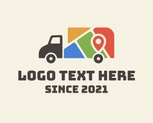 Transportation - Location Map Truck logo design