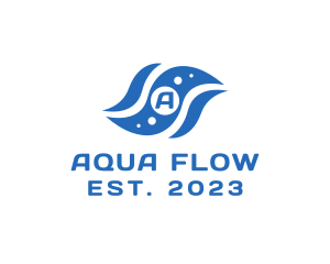 Flow - Aqua Marine Bubbles logo design