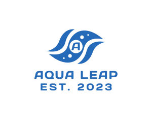 Aqua Marine Bubbles logo design