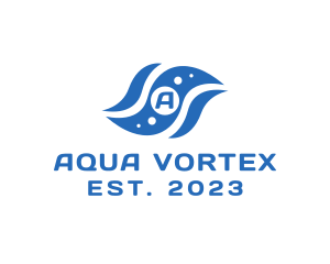 Aqua Marine Bubbles logo design