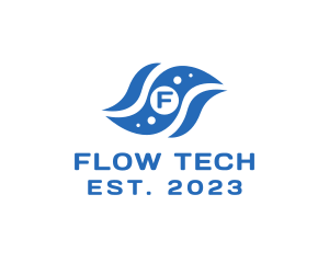 Flow - Aqua Marine Bubbles logo design