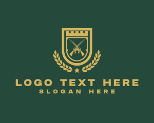 Military - Military Rifle Shield logo design