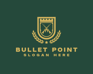 Firearm - Military Rifle Shield logo design