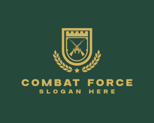 Military - Military Rifle Shield logo design