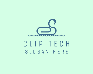 Paper Clip Swan logo design