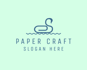 Paper Clip Swan logo design