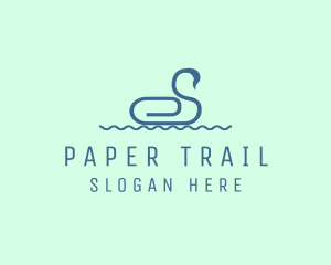 Paper Clip Swan logo design