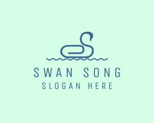 Paper Clip Swan logo design