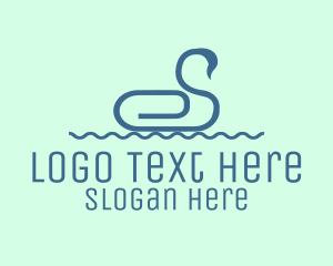 Swan - Paper Clip Swan logo design
