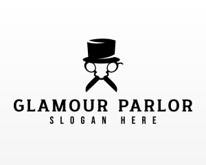 Parlor - Hat Scissor Grooming logo design