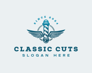 Wing Barbershop Grooming logo design