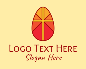 Sunday - Easter Egg Cross logo design
