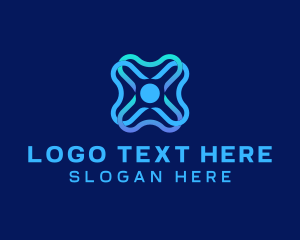 Insurance - Digital Cyberspace Letter X logo design